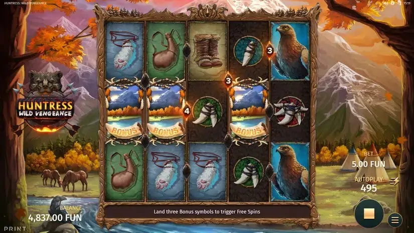 Huntress Wild Vengeance slot screenshot 3