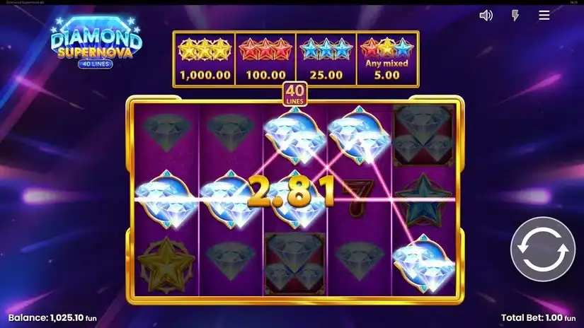 Diamond Supernova 40 slot screenshot 4