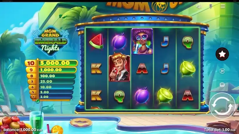 MGM Grand Emerald Nights slot screenshot 