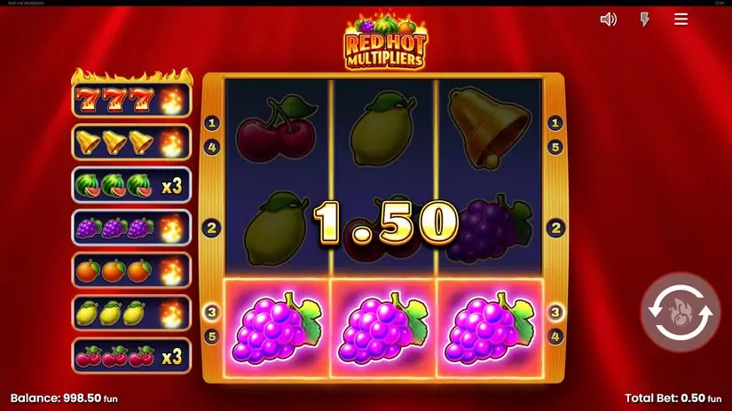 Red Hot Multipliers slot screenshot 2