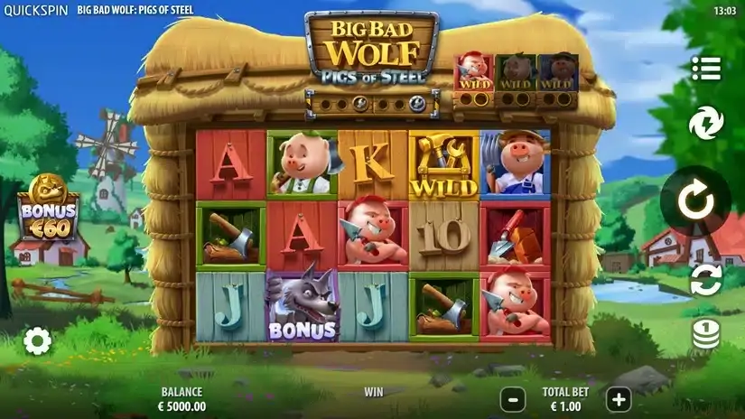 Big Bad Wolf: Pigs of Steel slot screenshot 