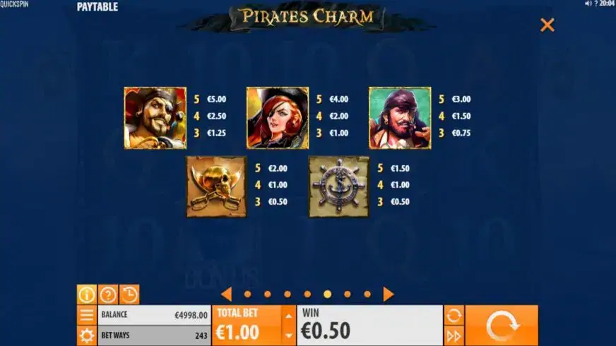 Pirate’s Charm slot screenshot 2