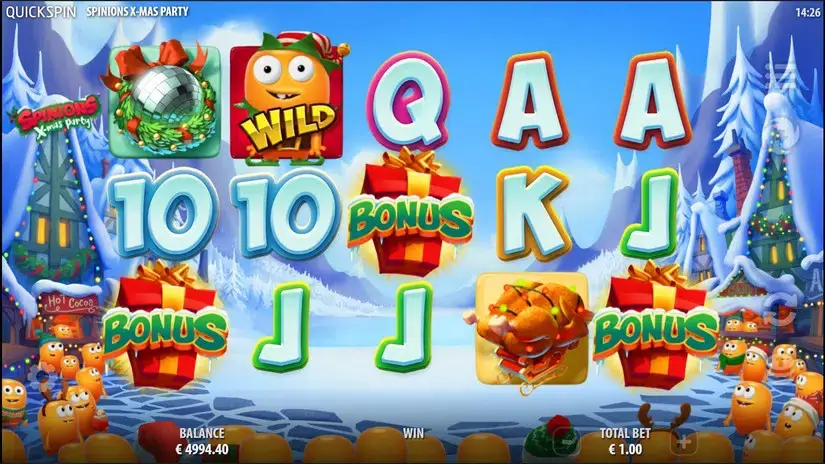 Spinions Christmas Party slot screenshot 2