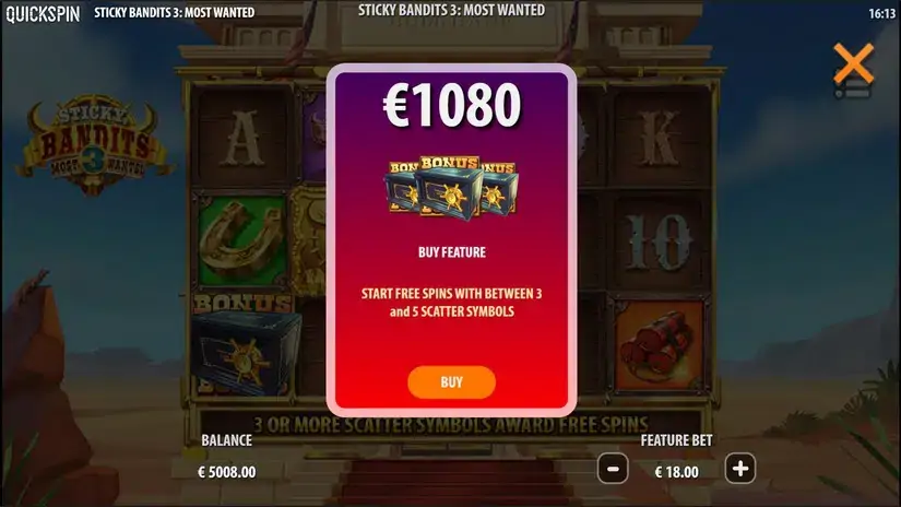 Sticky Bandits 3 Most Wanted slot screenshot 3