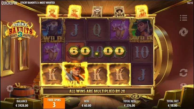 Sticky Bandits 3 Most Wanted slot screenshot 6