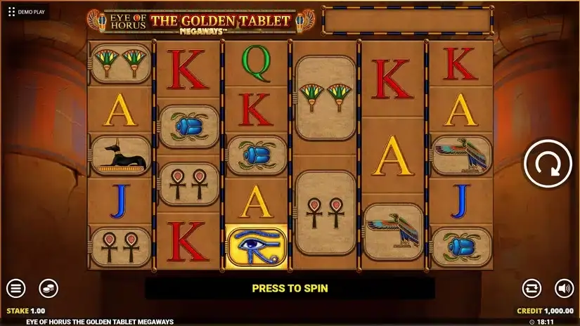Eye Of Horus The Golden Tablet Megaways slot screenshot 