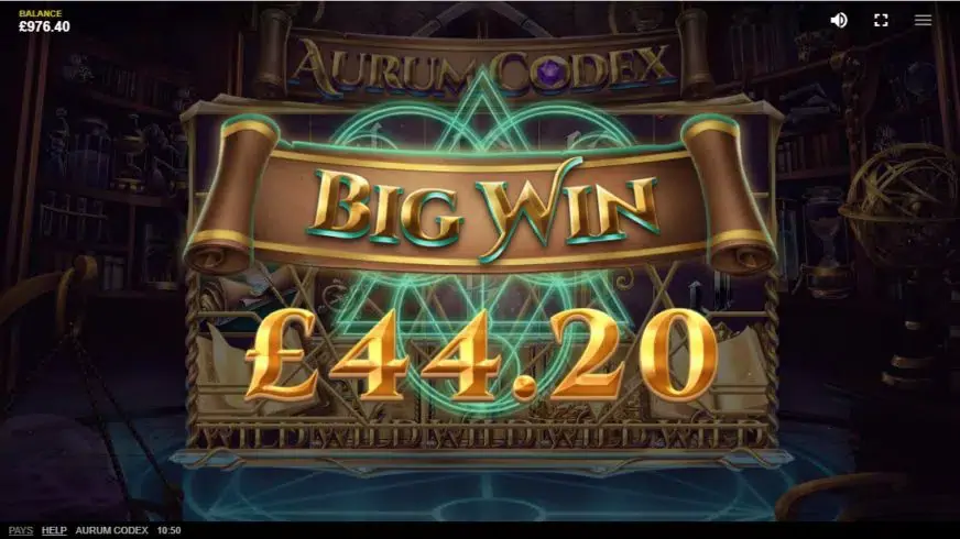 Aurum Codex slot screenshot 2