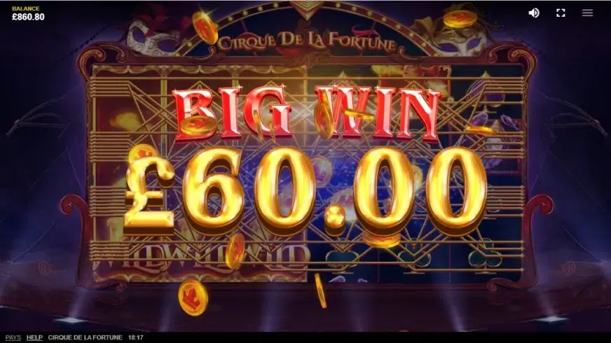 Cirque Dе La Fortune slot screenshot 3