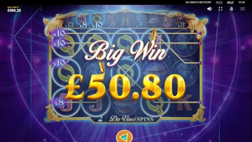 Da Vinci’s Mystery slot screenshot 6