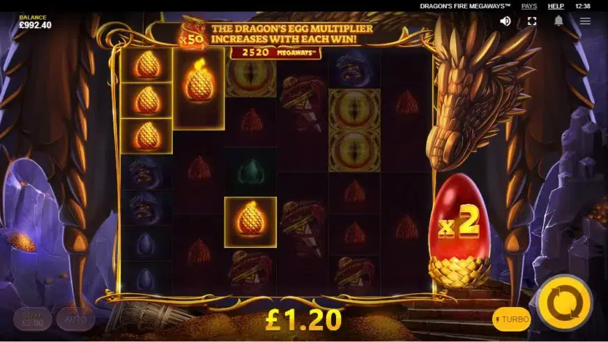 Dragon’s Fire MegaWays slot screenshot 2