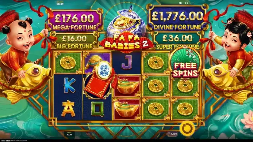 Fa Fa Babies 2 slot screenshot 2