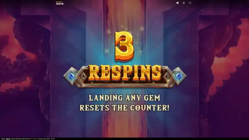 Gems Inferno Megaways slot screenshot 3