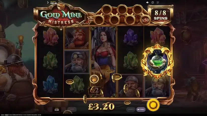 Gold Mine Mistress slot screenshot 4