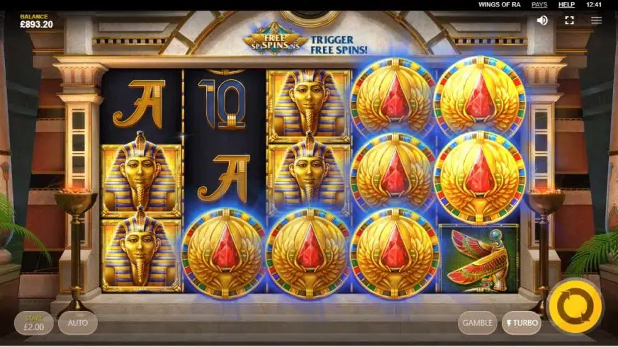 Wings of Ra slot screenshot 2