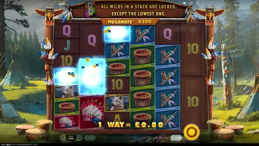 Wolf Stacks Megaways slot screenshot 2