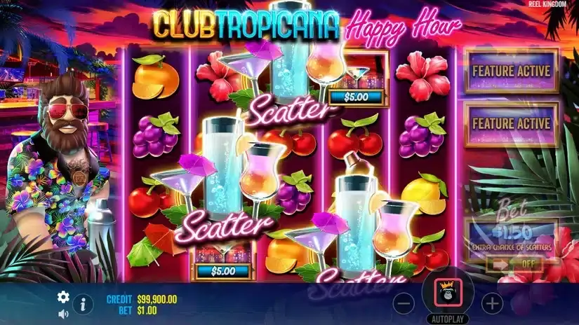 Club Tropicana Happy Hour slot screenshot 2