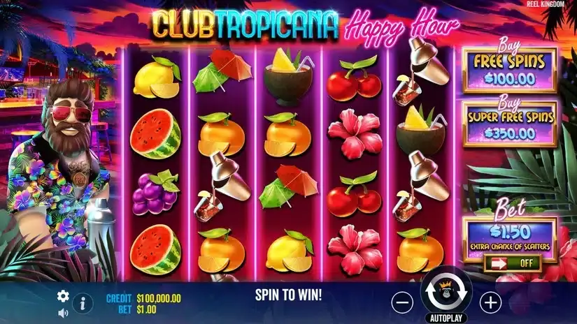 Club Tropicana Happy Hour slot screenshot