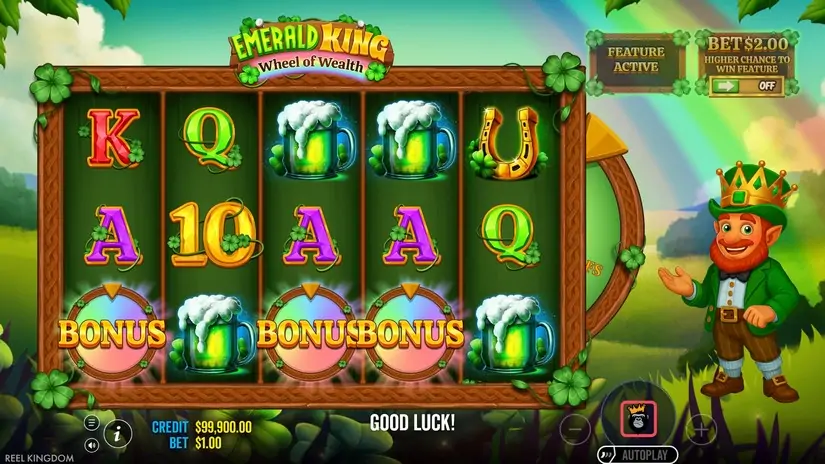 Emerald King Wheel of Wealth slot screenshot 2