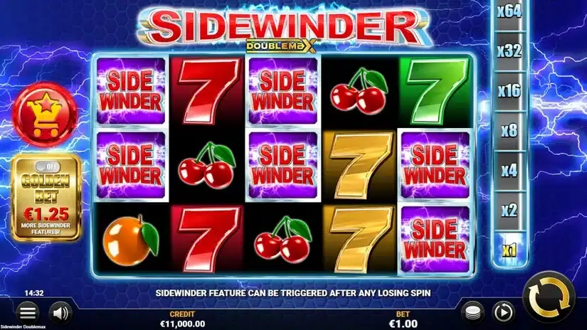 Sidewinder DoubleMax slot screenshot 