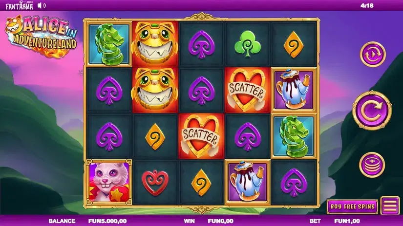 Alice In Adventureland slot screenshot 1