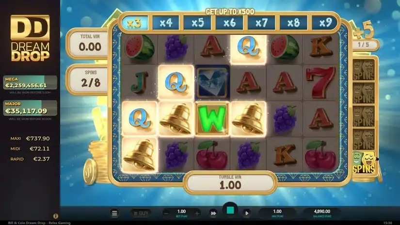 Bill & Coin Dream Drop slot screenshot 3