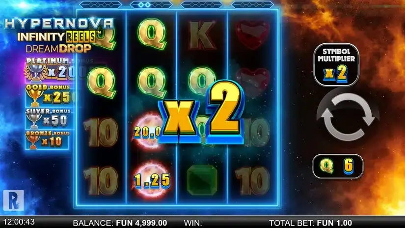 Hypernova Infinity Reels Dream Drop slot screenshot 2