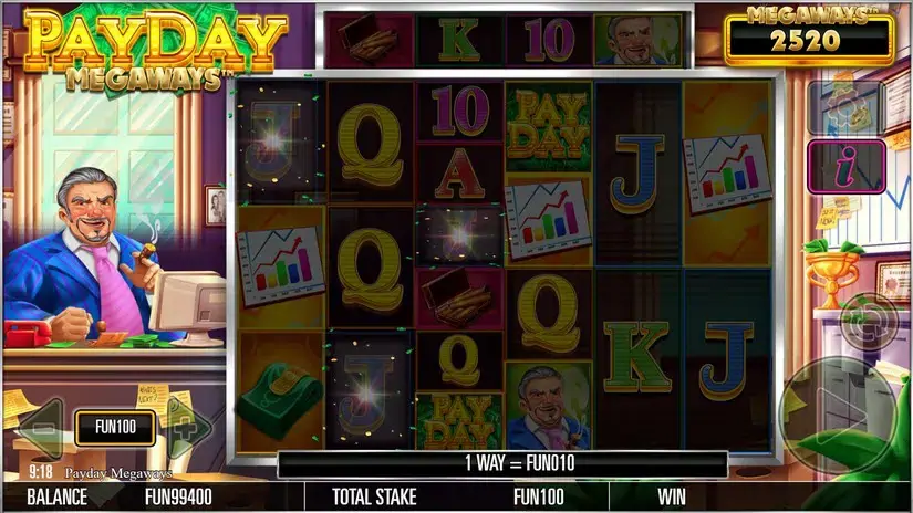 Payday Megaways slot screenshot 2