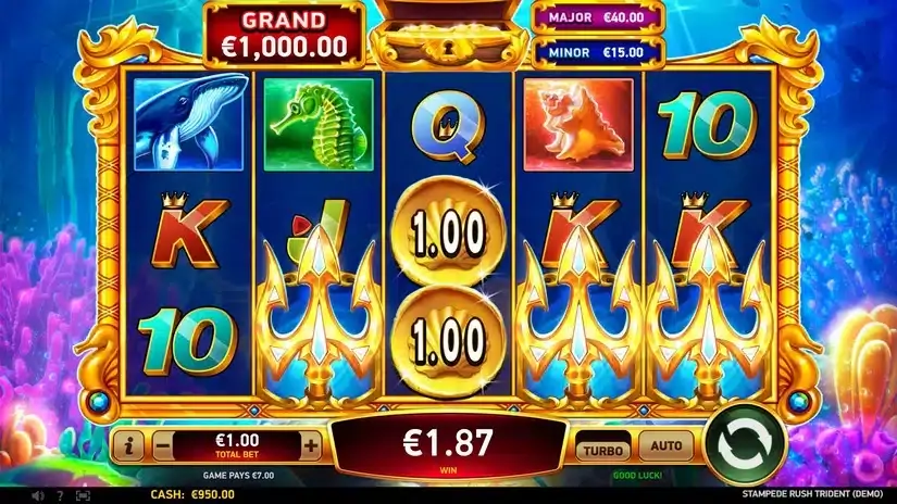 Stampede Rush Trident slot screenshot 2