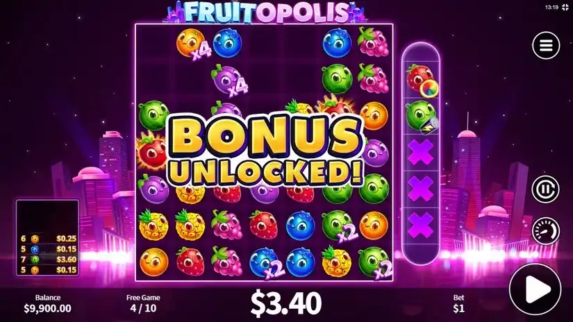 Fruitopolis slot screenshot 5