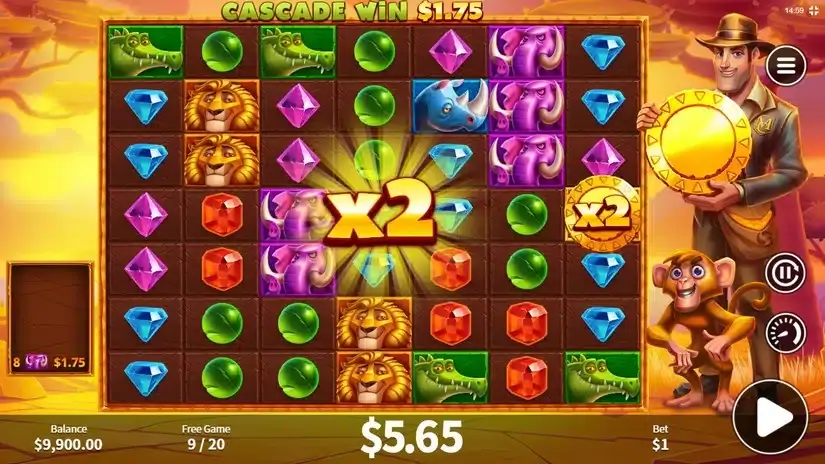 Max Chance and the Safari Secrets slot screenshot 