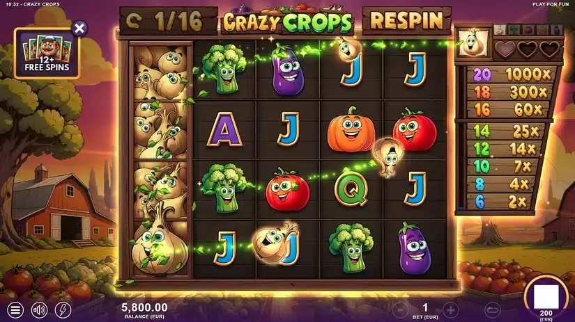 Crazy Crops slot screenshot 3