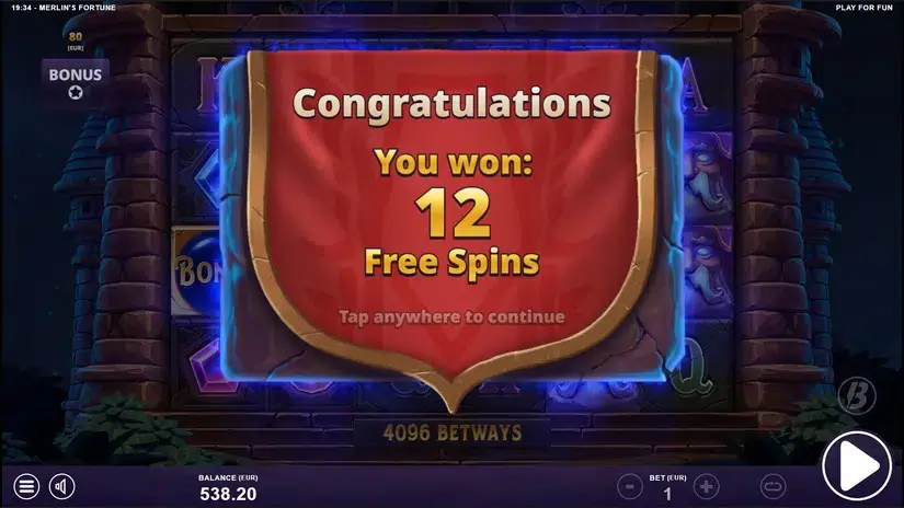 Merlin’s Fortune slot screenshot 4