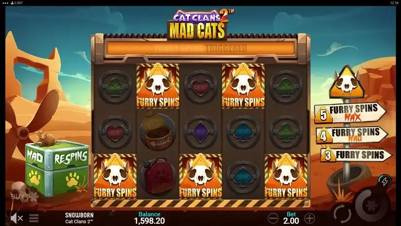 Cat Clans 2 Mad Cats slot screenshot 2