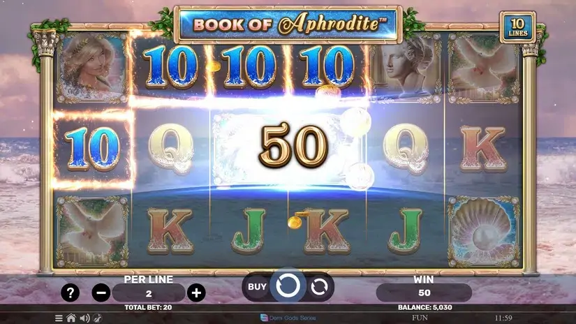 Book Of Aphrodite slot screenshot 2