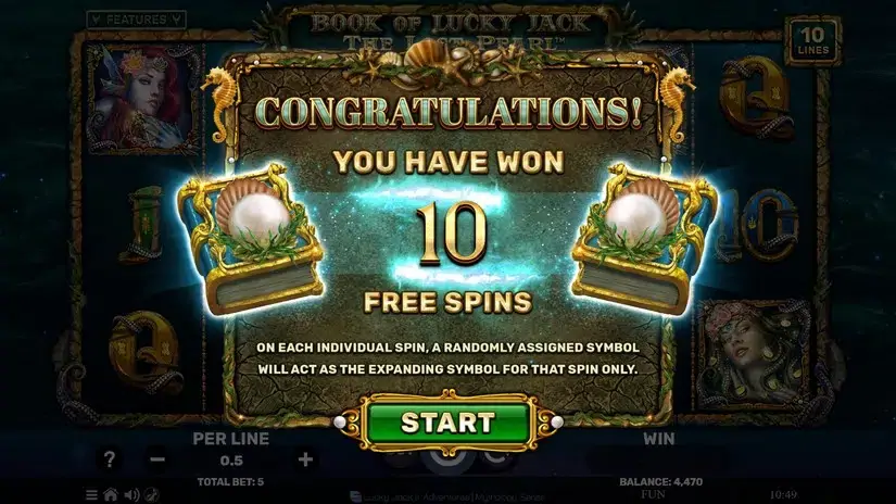 Book of Lucky Jack The Lost Pearl slot screenshot 3