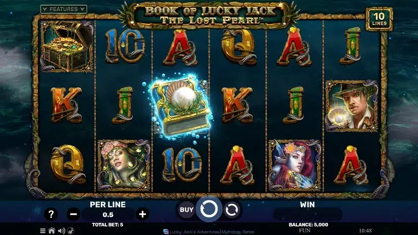 Book of Lucky Jack The Lost Pearl slot screenshot 1