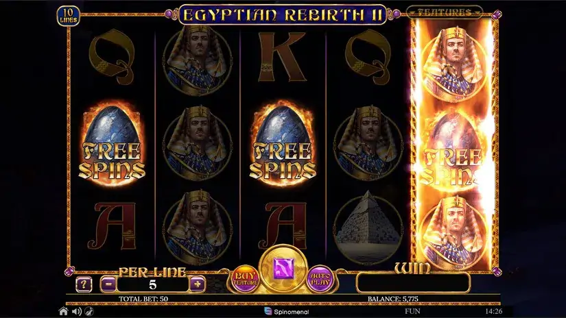 Egyptian Rebirth II slot screenshot 3