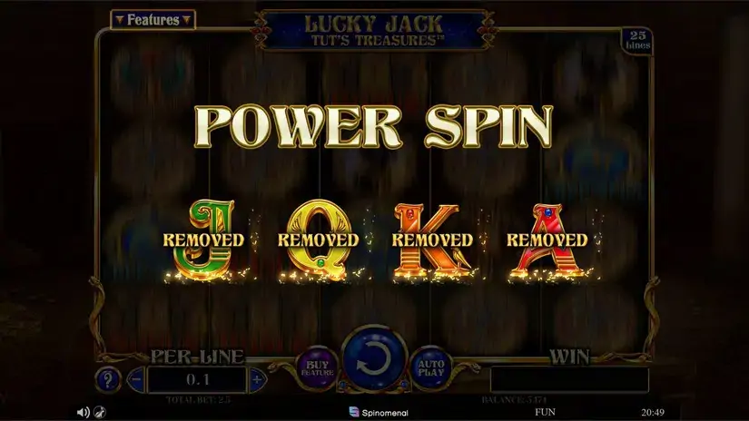 Lucky Jack Tuts Treasures slot screenshot 3