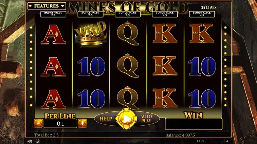 Mines of Gold slot screenshot 1