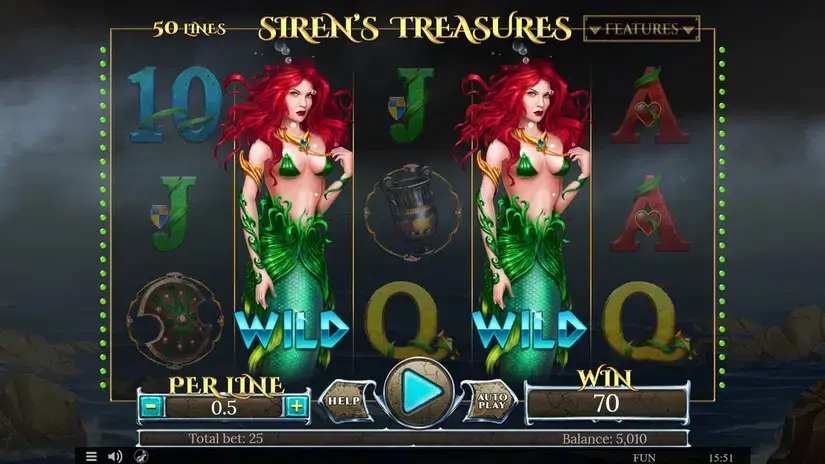 Sirens Treasures slot screenshot 3