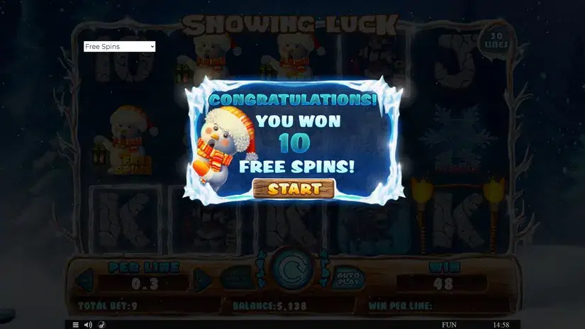 Snowing Luck slot screenshot 5