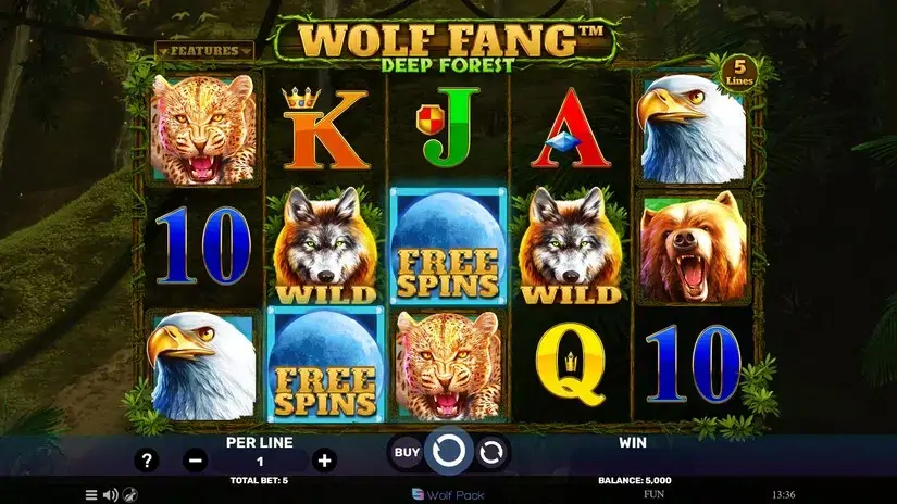 Wolf Fang – Deep Forest slot screenshot 