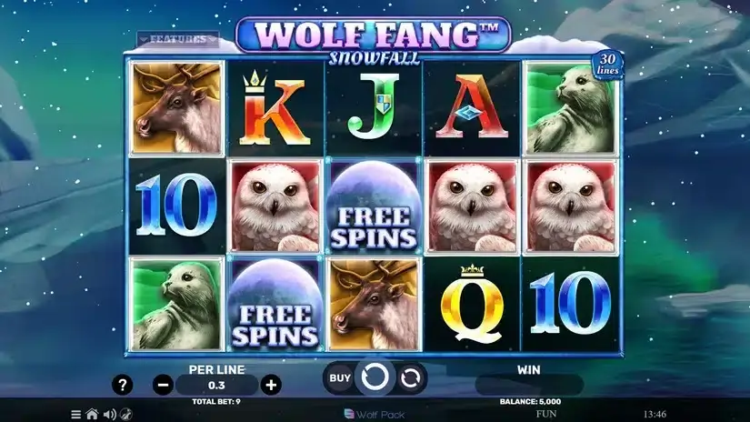 Wolf Fang Snowfall slot screenshot 1