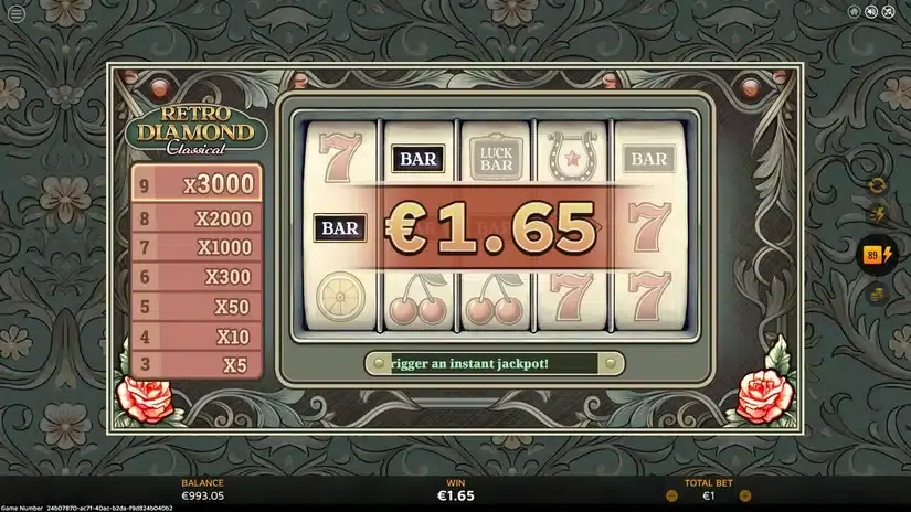 Retro Diamond Classical slot screenshot 3