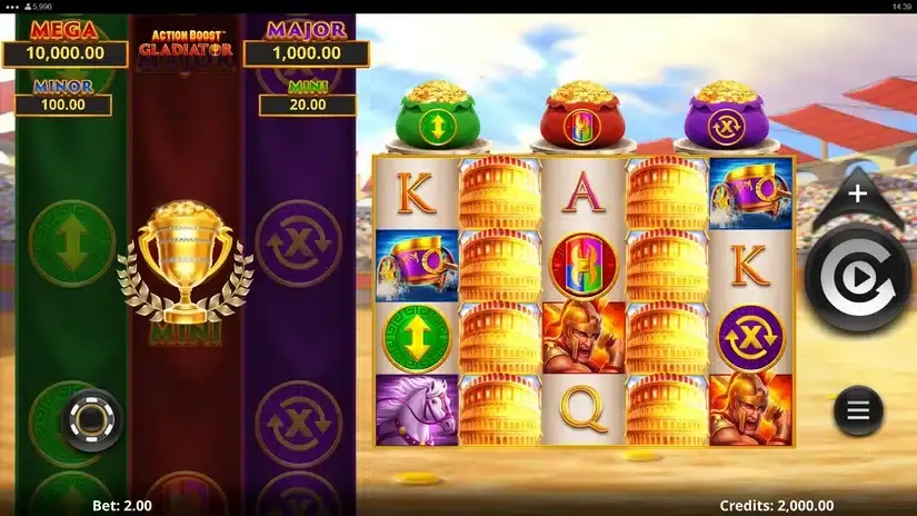 Action Boost Gladiator slot screenshot 