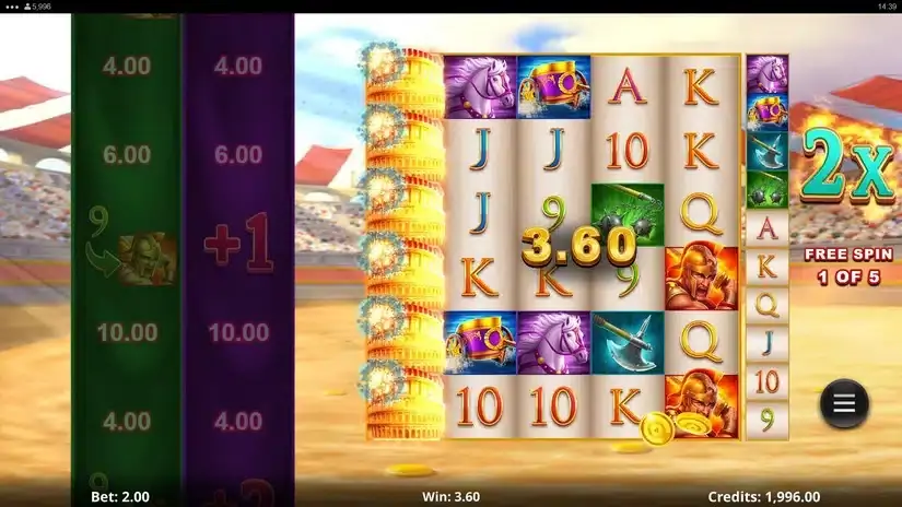 Action Boost Gladiator slot screenshot 