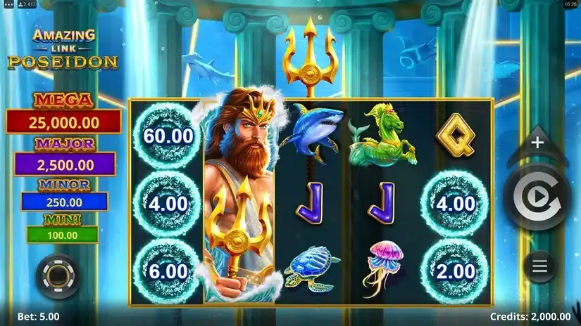 Amazing Link Poseidon slot screenshot 
