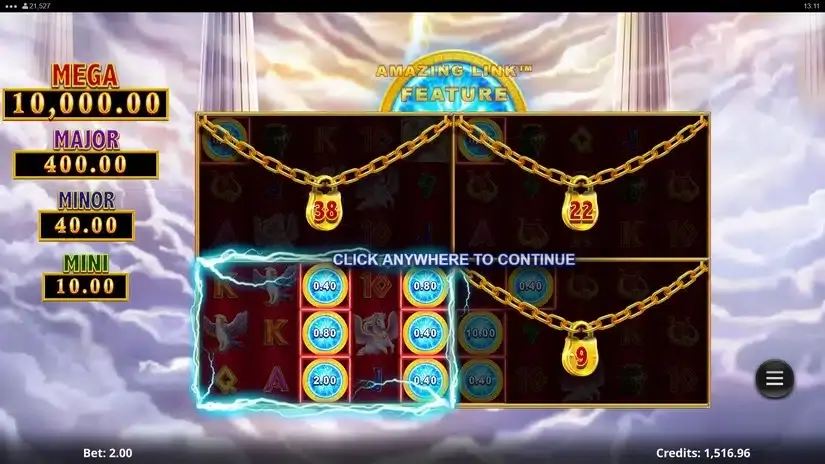 Amazing Link Zeus Epic 4 slot screenshot 3