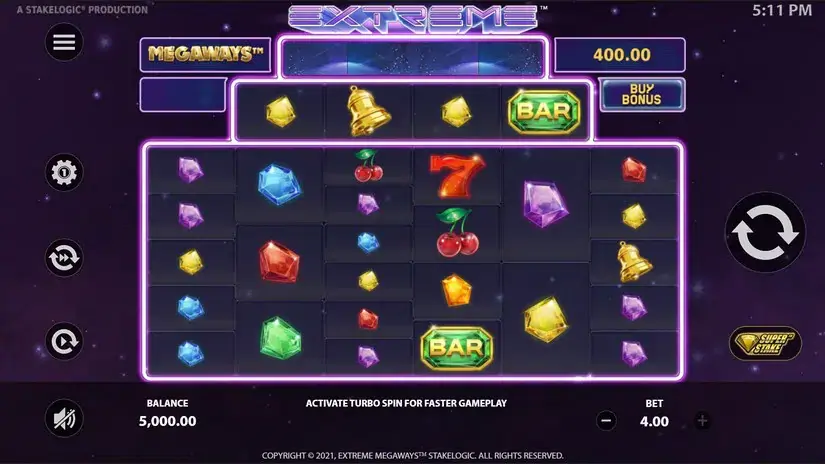 Extreme Megaways slot screenshot 
