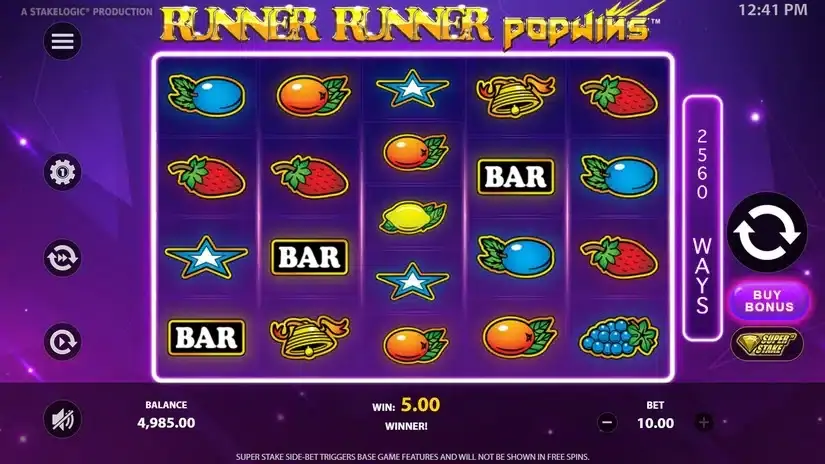 Runner Runner PopWins slot screenshot 2